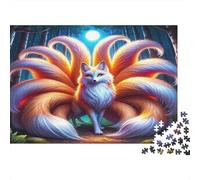 Volpe a Nove Code Foresta Puzzle 1000 Pezzi Carta Puzzle per Adulti Scena alla Luce della Luna Relax Arredo Casa Regalo 70x50cm/1000pcs