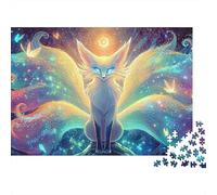 Volpe a Nove Code Premium Puzzle 1000 Pezzi Adulti Volpe Arcobaleno a Nove Code Cielo Stellato Farfalle Spesse Resistenti Alta Qualità Vivaci Stimolanti Difficile Antistress 38x26cm/1000pz