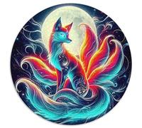 Volpe a nove code Puzzle 1000 pezzi Luna Rotonda Puzzle Gioco Regalo Unico Decorazione Della Parete per Sfida Di Attività Familiari 1000 pezzi (67,5 x 67,5 cm)