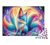 Volpe a Nove Code Puzzle in cartone Volpe arcobaleno nella foresta stellata magica Puzzle premium antistress decorazione domestica 52x38cm/1000 pezzi