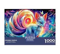 Volpe a nove code Volpe colorata con coda a spirale 1000 pezzi Puzzle per adulti per adulti e bambini Attività divertente per i giorni di pioggia 38x26 cm/1000 pezzi