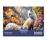 Volpe a Parigi Puzzle da Assemblare in Bundle Volpi nella Città d'Autunno Carta Spessa Antipassatempi Regalo di Puzzle 70x50cm/1000pezzi