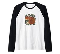 Volpe addormentata Accogliente Autunno Bosco Animali Natura Amante Maglia con Maniche Raglan