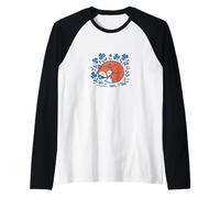 Volpe addormentata Accogliente Autunno Bosco Animali Natura Amante Maglia con Maniche Raglan
