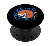 Volpe addormentata accogliente autunno bosco animali natura amante PopSockets PopGrip Adesivo
