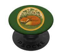 Volpe addormentata accogliente autunno bosco animali natura amante PopSockets PopGrip Adesivo