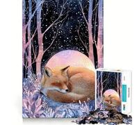 Volpe addormentata nella foresta invernale - Puzzle da 1000 pezzi per ragazzi - Gioco di logica e antistress - Taglio netto - Lista dei desideri di Babbo Natale 38x26cm