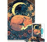 Volpe addormentata sotto la luna crescente - Puzzle da 1000 pezzi per adolescenti - Gioco di esercizi mentali - Rilassamento mentale - Design - Assemblaggio - Lista dei desideri di Babbo Natale