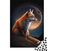 Volpe al Chiaro di Luna Puzzle 1000 Pezzi Puzzle per Adulti Gioco di Puzzle 1000 Pezzi Notturno Relax Arredo Regalo 70x50cm/1000pcs