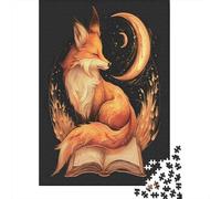 Volpe alla Luna Puzzle 1000 Pezzi per Adulti Carta Animali del Bosco Notte Arredo Casa Relax Gioco Famiglia Regalo 38x26cm/1000pcs