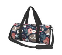 Volpe Animale Fiore Lunedì E Figlia Figlio, Borsone da viaggio di grande capacità Borsa rotonda Borsa da viaggio sportiva Borsa da viaggio Borsa da fitness
