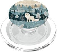 Volpe artica incantata | Illustrazione della foresta invernale serena PopSockets PopGrip per MagSafe