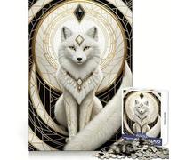 Volpe Bianca Regale (Puzzle da 1000 pezzi per adulti Migliora la memoria Divertimento rilassante Bordi affilati Regalo per le vacanze (38x26cm)