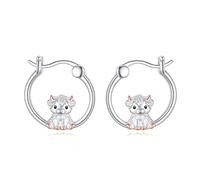 Volpe/bulldog/corteccia altopiano per le donne in argento sterling 925 carino animale orecchini orecchini gioielli regali, 18 mm, Argento sterling, Nessuna pietra preziosa