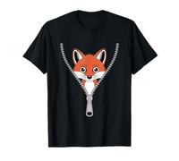 Volpe cerniera carino animale faccia sorpresa Maglietta