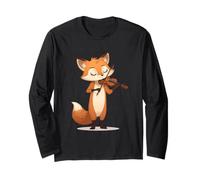 Volpe Che Suona Il Violino Animale della Foresta Maglia a Manica