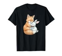 Volpe Coniglio Foresta Animali Coccole Carino Animale Amore Maglietta