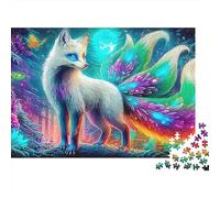 Volpe del Cosmo Premium Puzzle 1000 Pezzi Adulti Volpe a Nove Code Foresta Luna Spesse Resistenti Alta Qualità Vivaci Stimolanti Difficile Antistress 38x26cm/1000pz