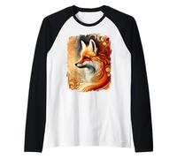 Volpe dolce come un'opera d'arte colorata e astratta Maglia con Maniche Raglan