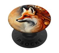 Volpe dolce come un'opera d'arte colorata e astratta PopSockets PopGrip Adesivo