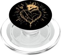 Volpe dorata con freccia e cuori spezzati PopSockets PopGrip per MagSafe