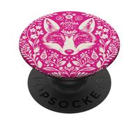 Volpe Floral Mandala Line Art Nature Animal Design PopSockets PopGrip Adesivo