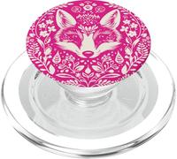 Volpe Floral Mandala Line Art Nature Animal Design PopSockets PopGrip per MagSafe