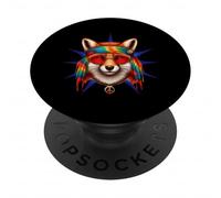 Volpe Hippie Tie Dye Groovy Pace Amore Cultura Retrò PopSockets PopGrip Adesivo