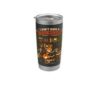 Volpe I Have A Library Book Lover Reading Art Funny Bicchiere termico in acciaio inox doppia parete