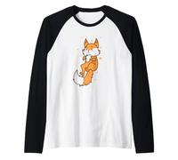 Volpe nello Spazio Zoo Animale Natura Ambiente Maglia con Maniche Raglan