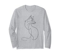 Volpe One Line Art Drawing Disegno Volpi Maglia a Manica
