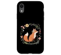 Volpe pacifica nel cerchio floreale del bosco Custodia per iPhone XR