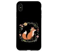 Volpe pacifica nel cerchio floreale del bosco Custodia per iPhone XS Max