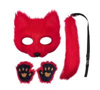 Volpe per bambini - Vestito regolabile di Halloween | Maschera e coda con movimento della volpe da donna | Festa in maschera per giovani adulti