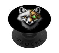 Volpe Robot Tech Cyborg Ai Volpes Robotic Fox Distopico PopSockets PopGrip Adesivo