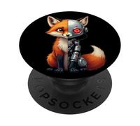 Volpe Robot Tech Cyborg Ai Volpes Robotic Fox Distopico PopSockets PopGrip Adesivo