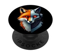 Volpe Robot Tech Cyborg Ai Volpes Robotic Fox Distopico PopSockets PopGrip Adesivo