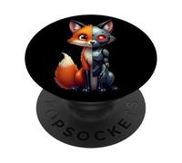 Volpe Robot Tech Cyborg Ai Volpes Robotic Fox Distopico PopSockets PopGrip Adesivo