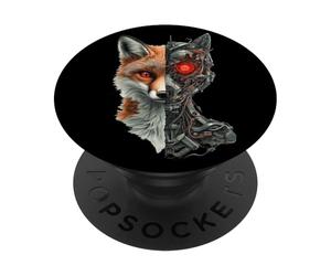 Volpe Robot Tech Cyborg Ai Volpes Robotic Fox Distopico PopSockets PopGrip Adesivo
