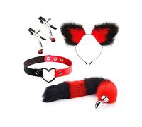 ̣ σ Volpe Rossa E Nera E Gatto Gioco Di Ruolo In Nylon 4 Pezzi, Mostra Il Tuo Mistero E Glamour! Un Regalo Originale Per Uomini E Donne