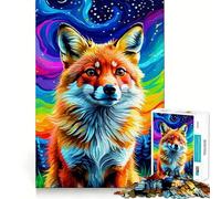 Volpe rossa sotto un cielo arcobaleno - Puzzle da 1000 pezzi per adulti - Regalo - Gioco di sfida mentale - Facile e rilassante - Taglio preciso - Regalo speciale (50x75cm)