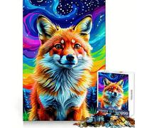 Volpe rossa sotto un cielo arcobaleno - Puzzle da 1000 pezzi per adulti - Regalo - Gioco di sfida mentale - Facile e rilassante - Taglio preciso - Regalo speciale (50x75cm)