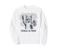 Volpe Selvaggia e Libera Divertente patriottica 4 luglio Fox Felpa