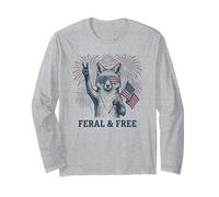 Volpe Selvaggia e Libera Divertente patriottica 4 luglio Fox Maglia a Manica