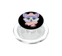 Volpe sorridente inverno carino animale ritratto grafico pelliccia blu PopSockets PopGrip per MagSafe
