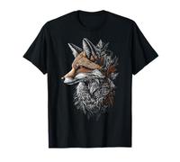 Volpe Stampa Art Animal Lover Ritratto Grafico Volpe Maglietta