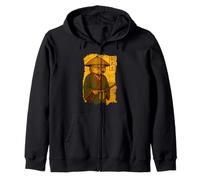 Volpe tibetana Samurai Daimyo Tradizionale Stile Giapponese Felpa con Cappuccio