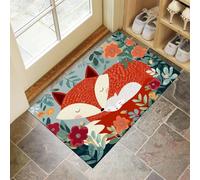 Volpe Tra I Fiori Zerbino 40 X 60 Cm, Animali Cartoni Animatitappeto Entrata Interno, Resistente Sporco, Antiscivolo E Essorbente, Colori Misti Morbido Resistente Lavabile In Lavatrice