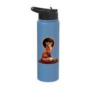 Volpe Ululando alla Luna Eclissi Solare Alpha Lunar Mountain Stainless Steel Insulated Water Bottle