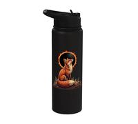 Volpe Ululando alla Luna Eclissi Solare Alpha Lunar Mountain Stainless Steel Insulated Water Bottle